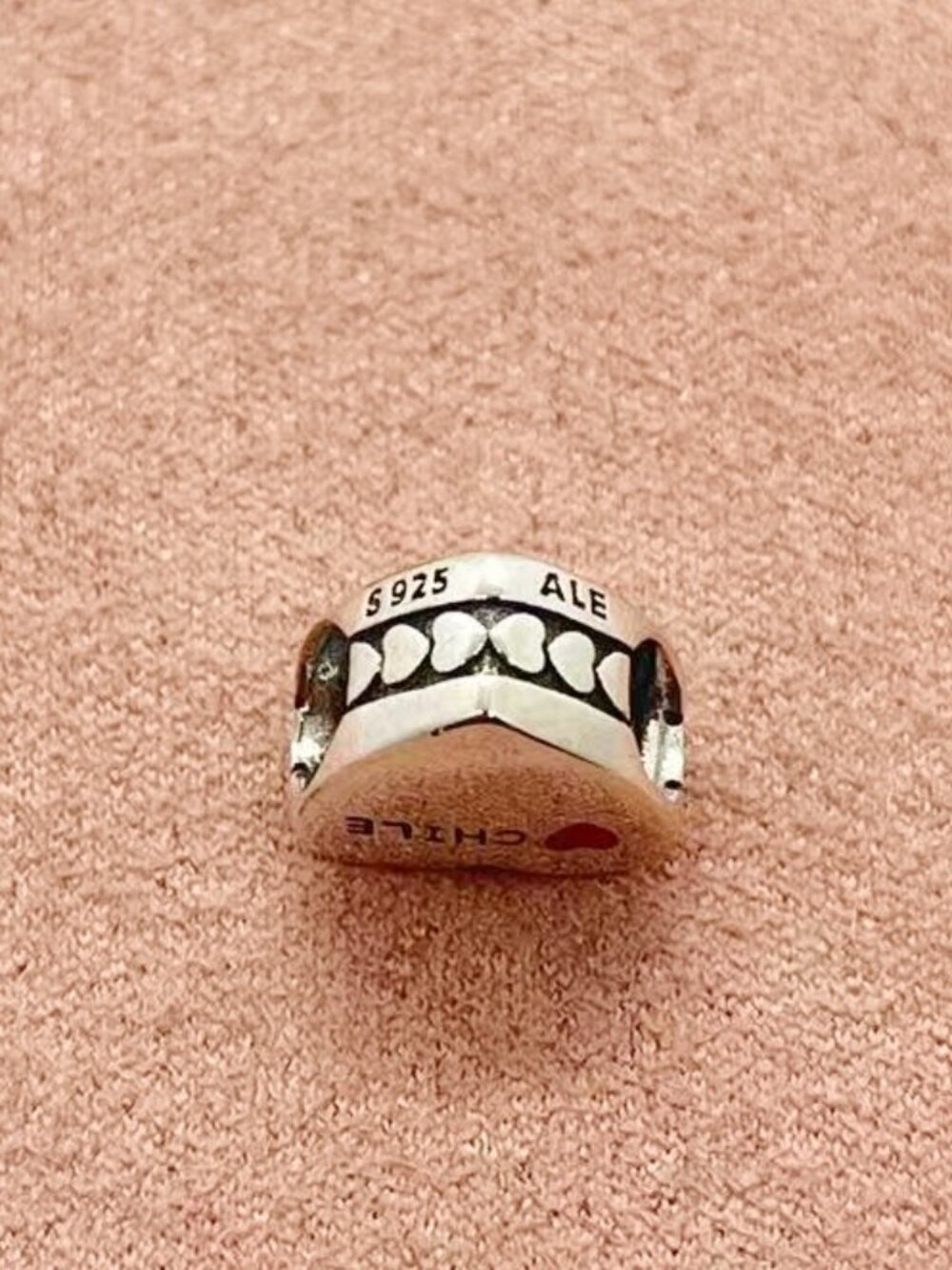 Pandora Chile Flag Dangle Charm,Heart Bead Charm Pendant - Picture 2 of 3